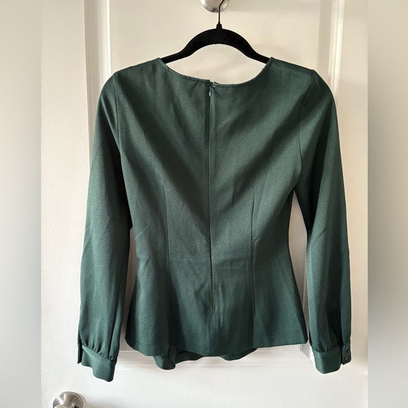 Zara Forest Green Twist Detail Blouse - Picture 2 of 4
